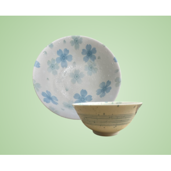 1pc Japanese Blue Flower Bowl 15cm